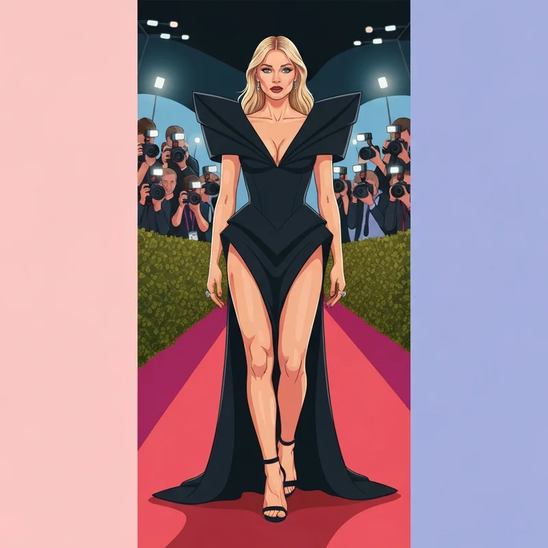 Tate McRae Grammys 2026 red carpet appearance in a black Balenciaga dress