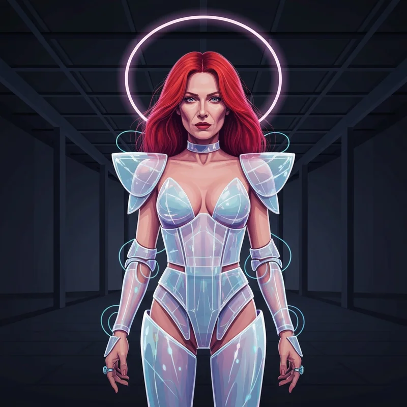 A cinematic portrait of fka twigs in her Eusexua era with red hair and avant-garde fashion.