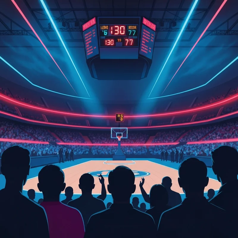 The scoreboard showing the historic 53-point margin in the nets vs pistons game on Feb 1 2026.