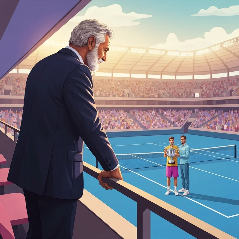 Legendary athlete Rafael Nadal Australian Open 2026 appearance in the stands supporting the next generation.