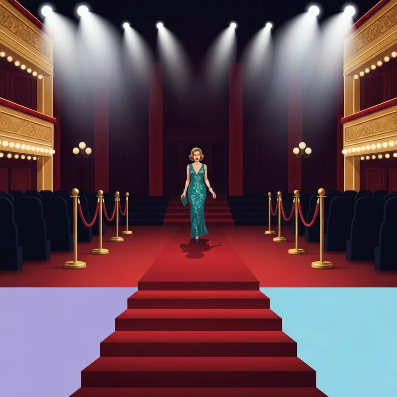 A cinematic representation of the Taylor Swift Grammys 2026 strategic absence with a silhouette walking away from a red carpet.