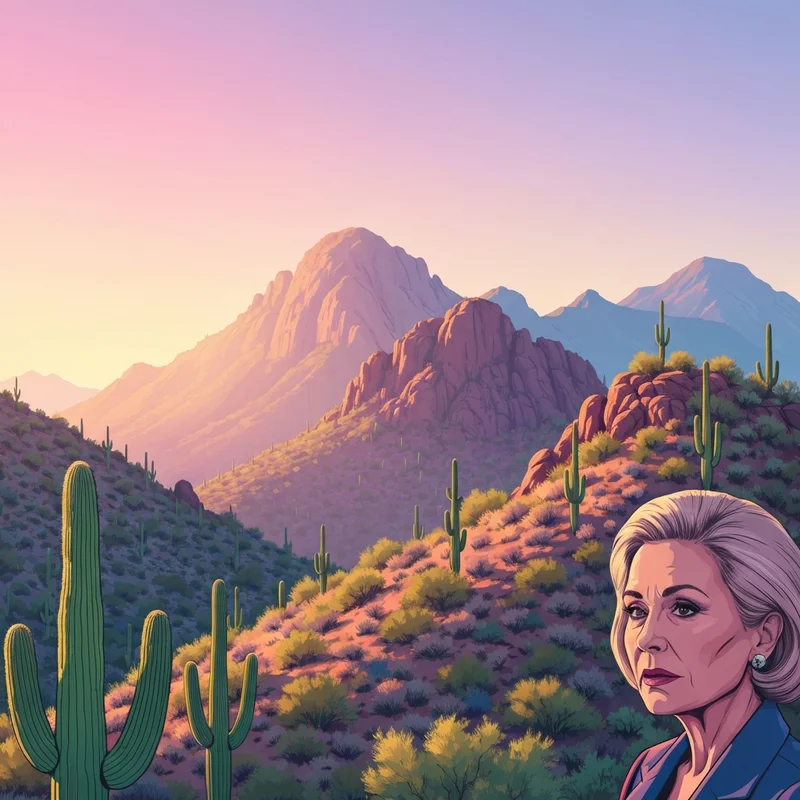 An aerial view of the desert landscape in Arizona during the search for Savannah Guthrie mother missing Nancy Guthrie.