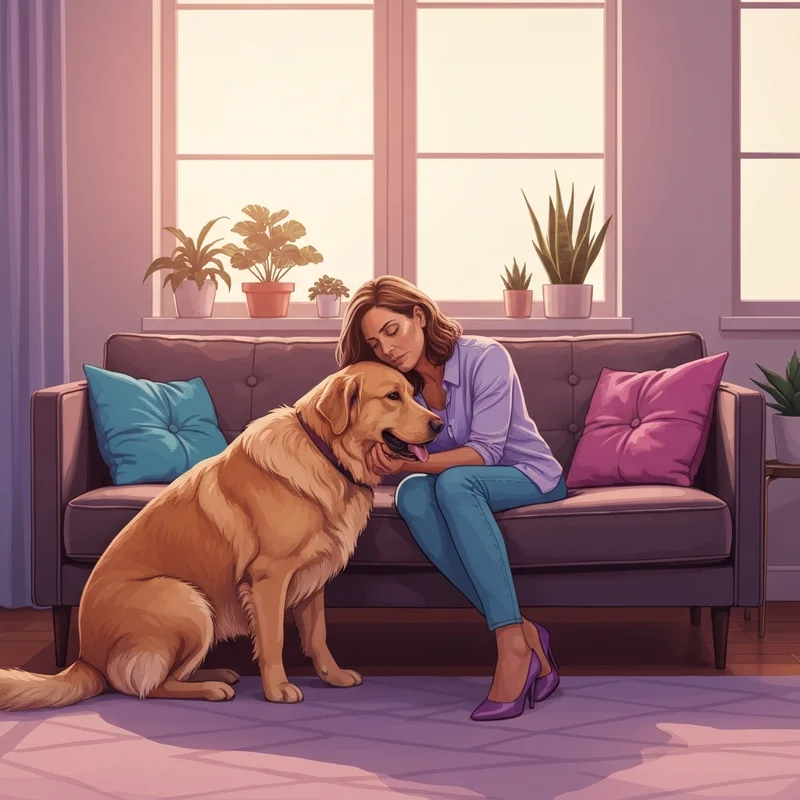 A woman sharing a soulful moment of connection with her dog, illustrating a dog is best friend quote.