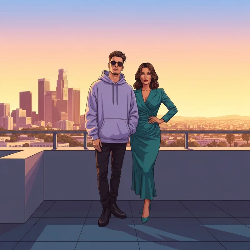 A visual representation of the massive justin bieber net worth through a luxury lifestyle scene featuring a power couple archetype.