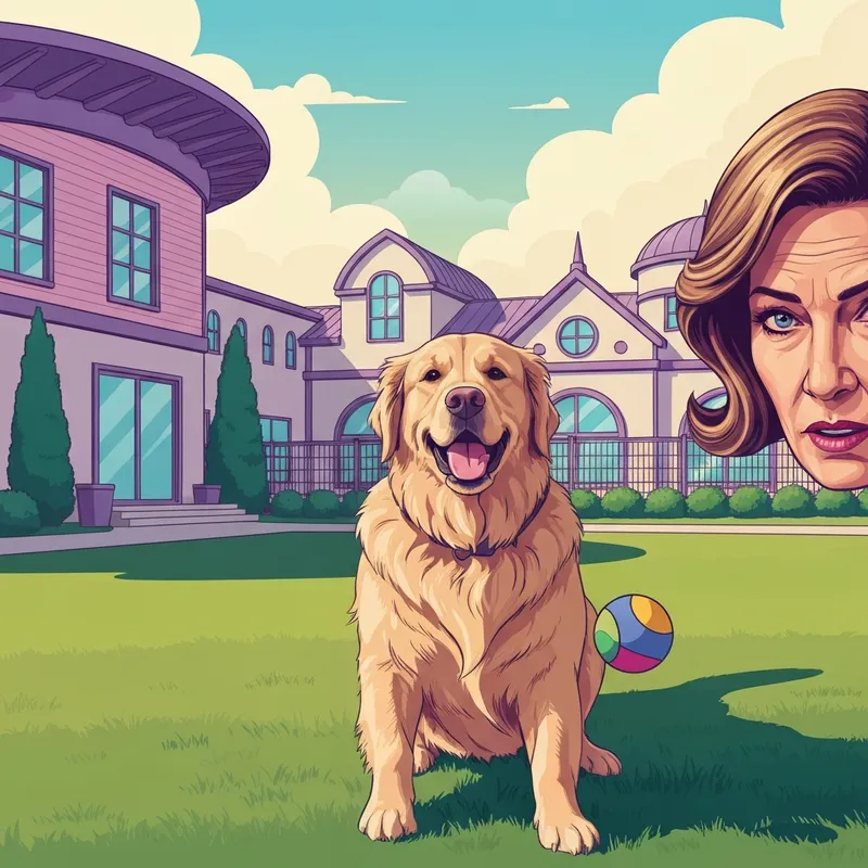 A happy dog playing at the luxury best friends pet care disney facility on property.