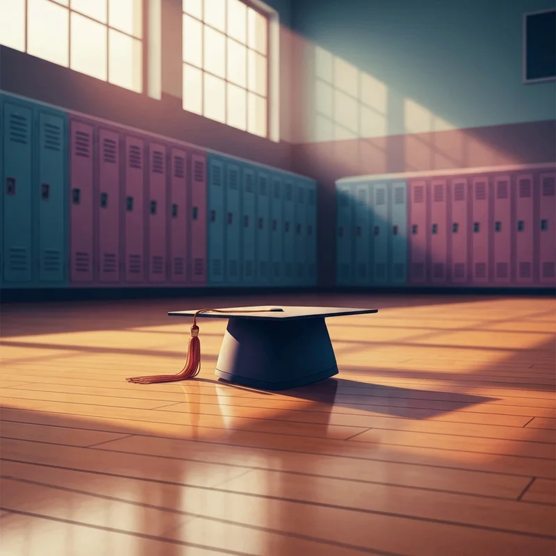 A nostalgic graduation scene representing the vitamin c song friends forever