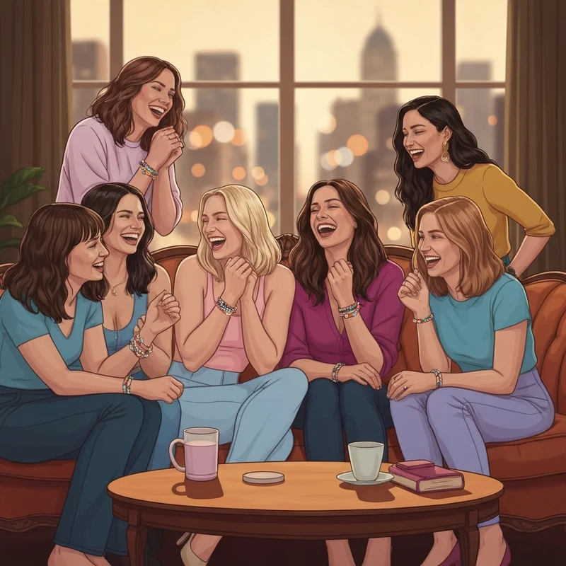 A close-knit group of young women wearing friendship bracelets, symbolizing the loyalty found in best friends taylor swift.