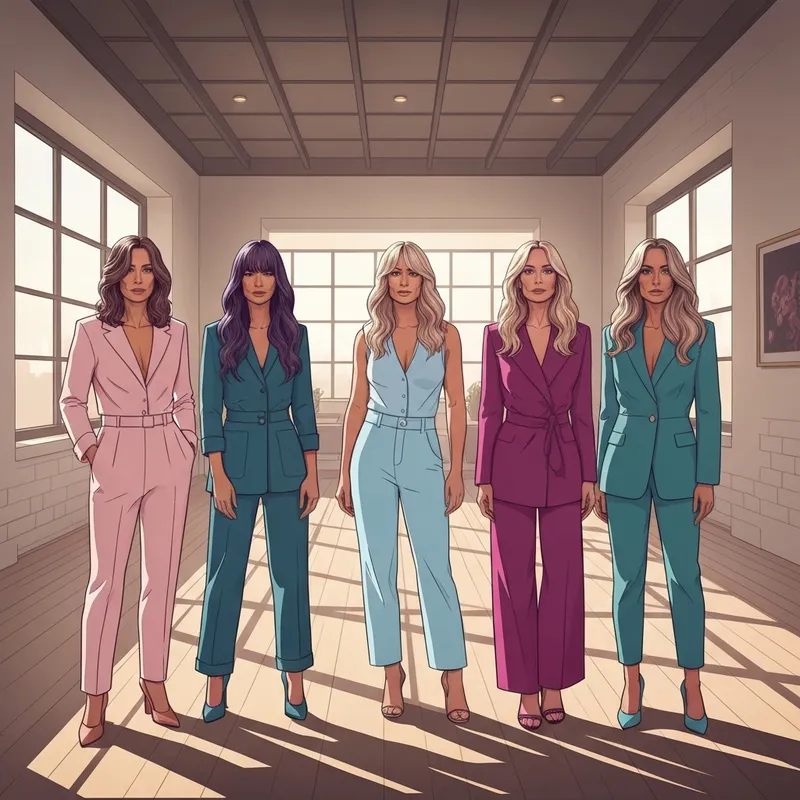 A collection of various wavy hair cut styles featuring different lengths and textures on women with diverse face shapes.