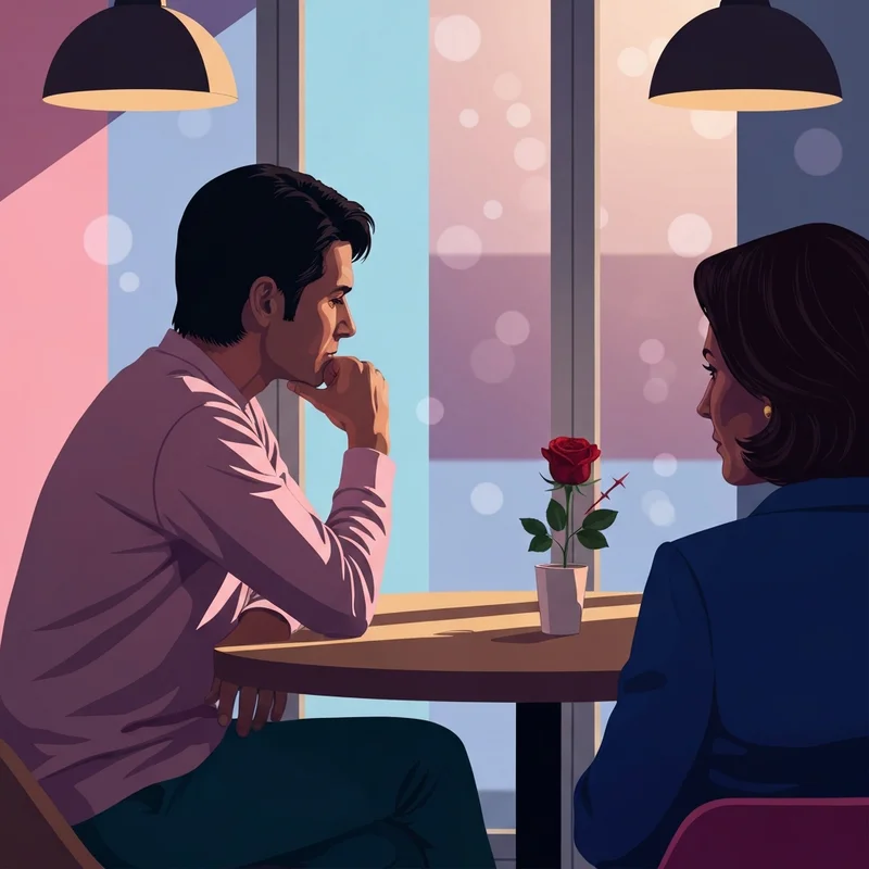 A woman looking thoughtfully at her phone in a dimly lit room, illustrating discernment of relationship red flags.