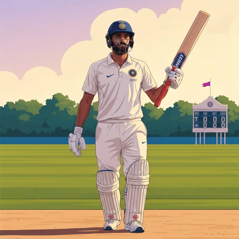 Devdutt Padikkal Ranji Trophy century celebration wearing the Karnataka captaincy armband.