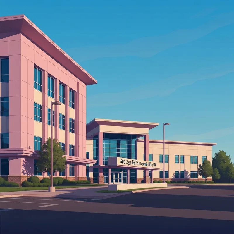 The exterior entrance of the social security office conroe tx at 600 Sgt Ed Holcomb Blvd N with clear signage and a peaceful Texas sky.