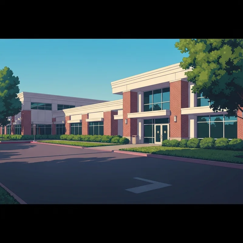 The exterior of the social security office roseville at 910 Cirby Way, featuring a modern brick building with professional landscaping and an accessible entrance.