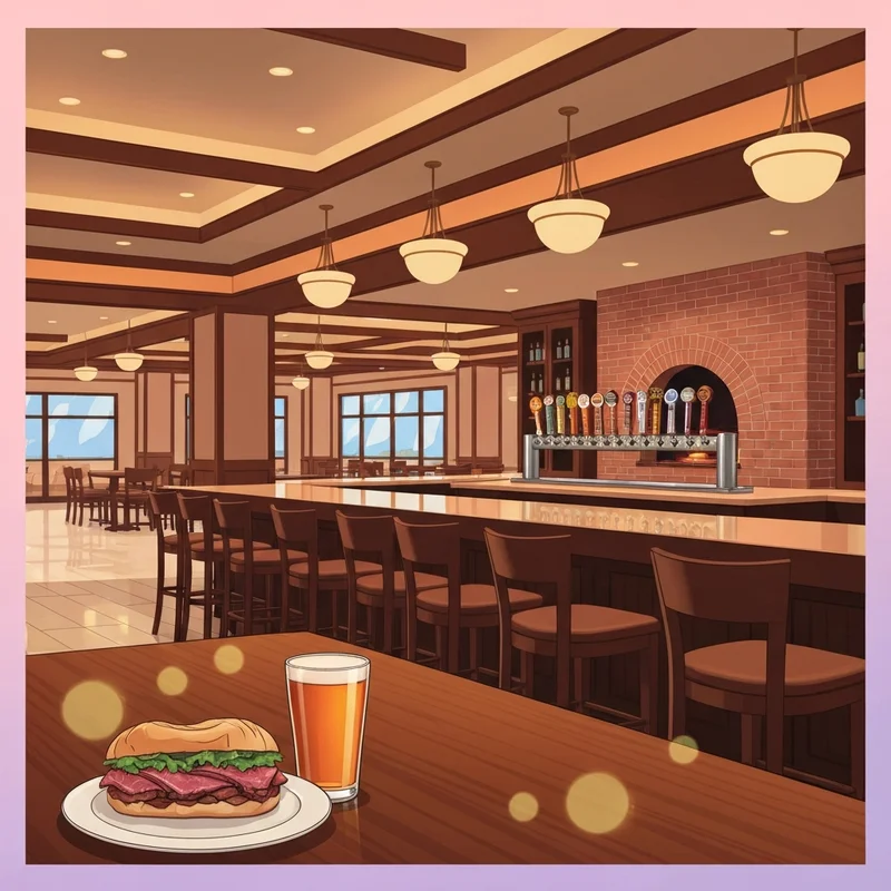 The interior of OP Social Tap & Grille featuring a warm, upscale bar and grill atmosphere with artisanal pizza and craft beer taps.