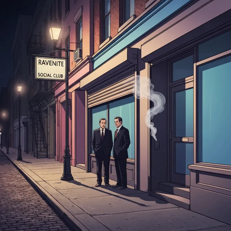 The historical storefront of the Ravenite Social Club at 247 Mulberry Street in Little Italy Manhattan.