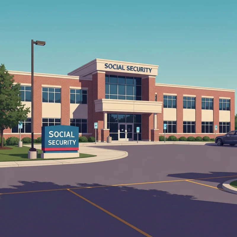 The exterior of the social security office green bay building on Dousman Street with a clear blue sky.