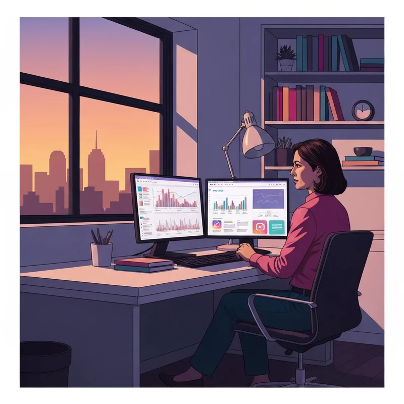 A young entrepreneur in a modern home office focused on building a digital social marketing consultant agency, cinematic lighting, 8k.