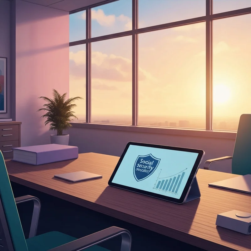 A secure digital dashboard showing social security administration restructuring data and retirement planning tools.