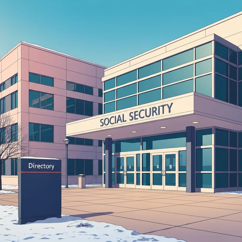 A professional and welcoming social security administration offices minnesota building with a clear blue sky and a helpful directory map nearby.