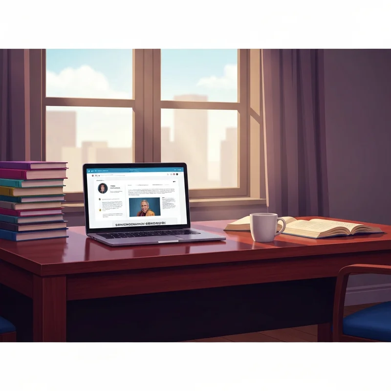 A professional academic workspace featuring a laptop with the social science and medicine journal website visible, a leather-bound notebook, and a cup of coffee in a bright, modern office.