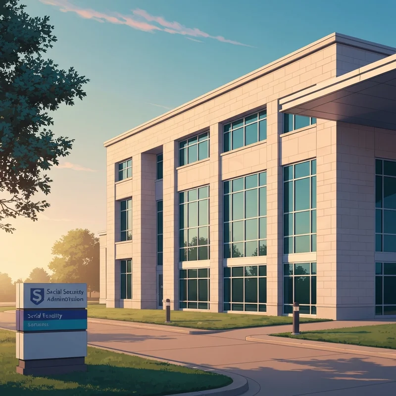 The exterior of the Social Security office Champaign IL at 101 South Country Fair Drive during a quiet morning.