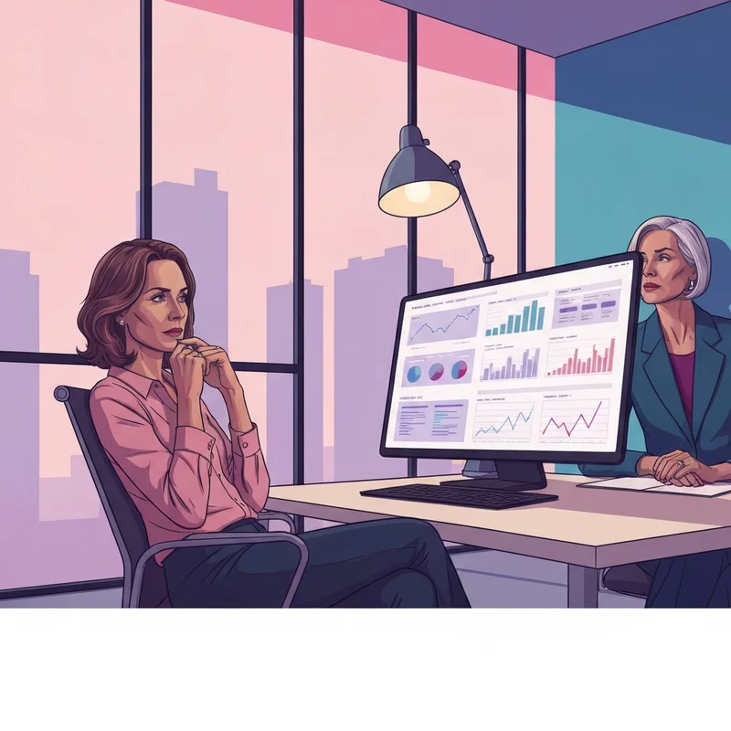 A professional analyzing a drive social media pyramid scheme query on a laptop in a modern office.