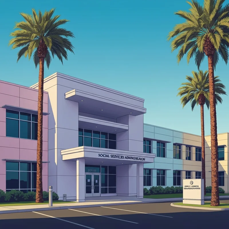 The exterior of the social security office visalia on Noble Ave with clear signage and accessible parking.