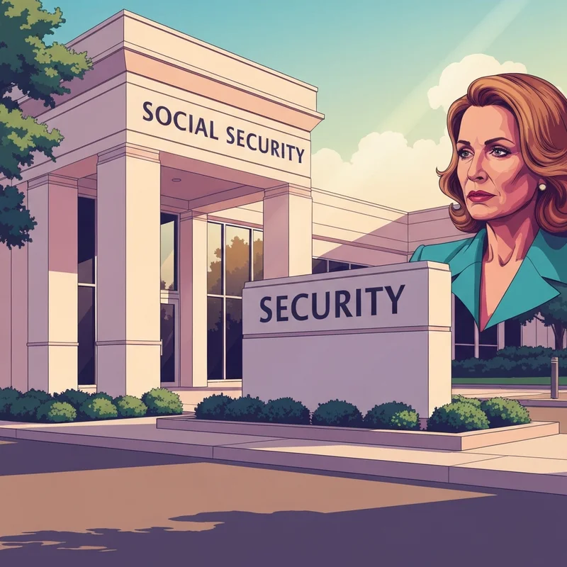 The exterior of a professional Gainesville social security office building under a clear blue sky, symbolizing stability and public service.