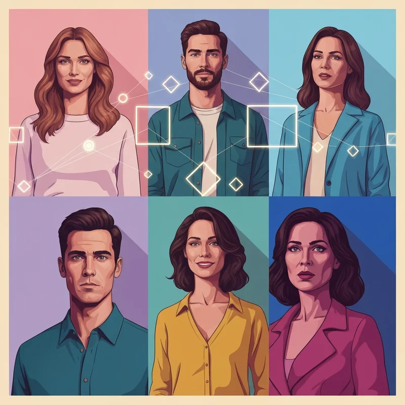 A digital illustration representing how to define social concept through human interaction and shared beliefs.