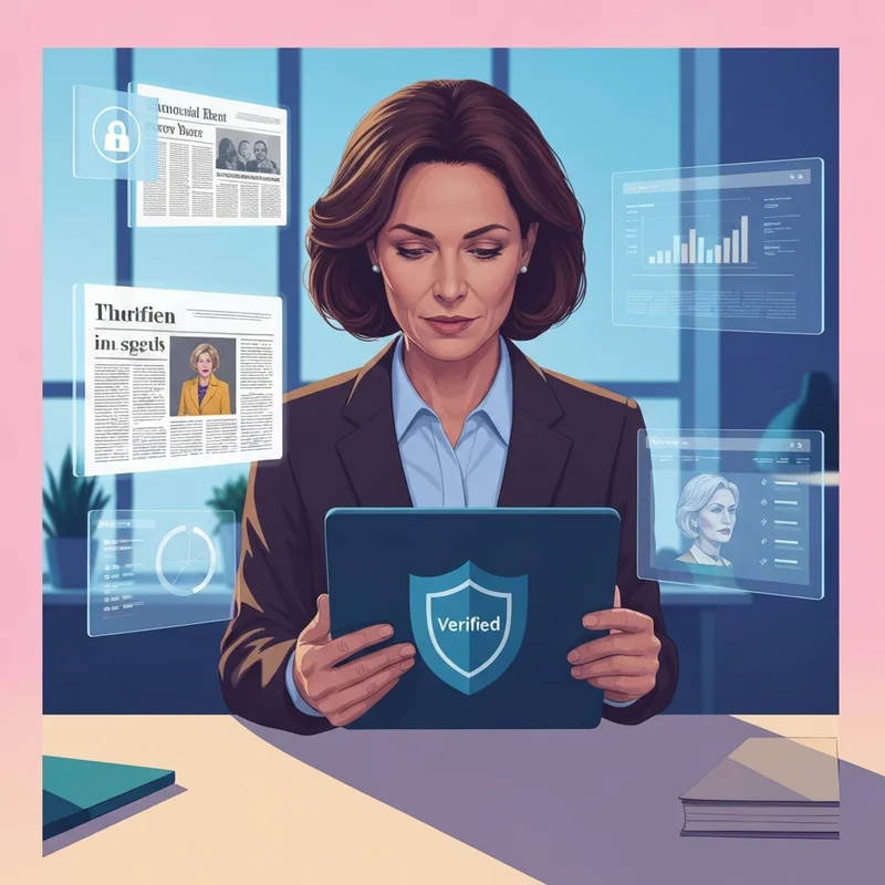 A detailed conceptual illustration of the jasmine crockett social security fact-check process with a focus on media literacy.