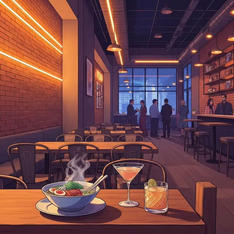 The trendy interior and social atmosphere of Society Sandwich Bar & Social Club in downtown Greenville SC.