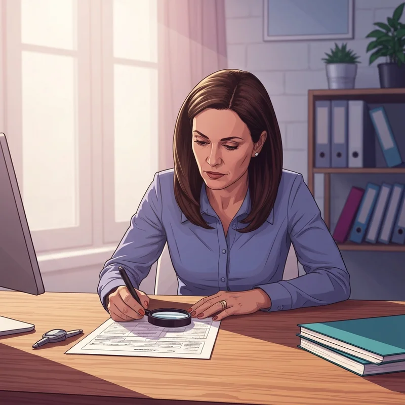 A professional woman in her 40s looking at a financial laptop screen, considering can you opt out of social security while holding a tax form.