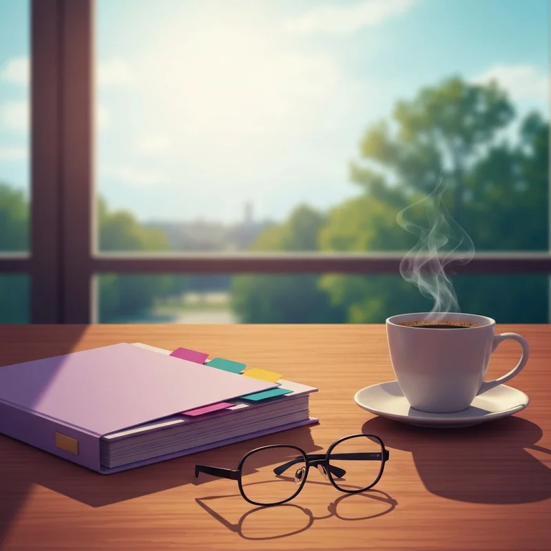 An organized folder and a cup of coffee on a wooden table, representing preparation for a visit to the social security office hickory nc.