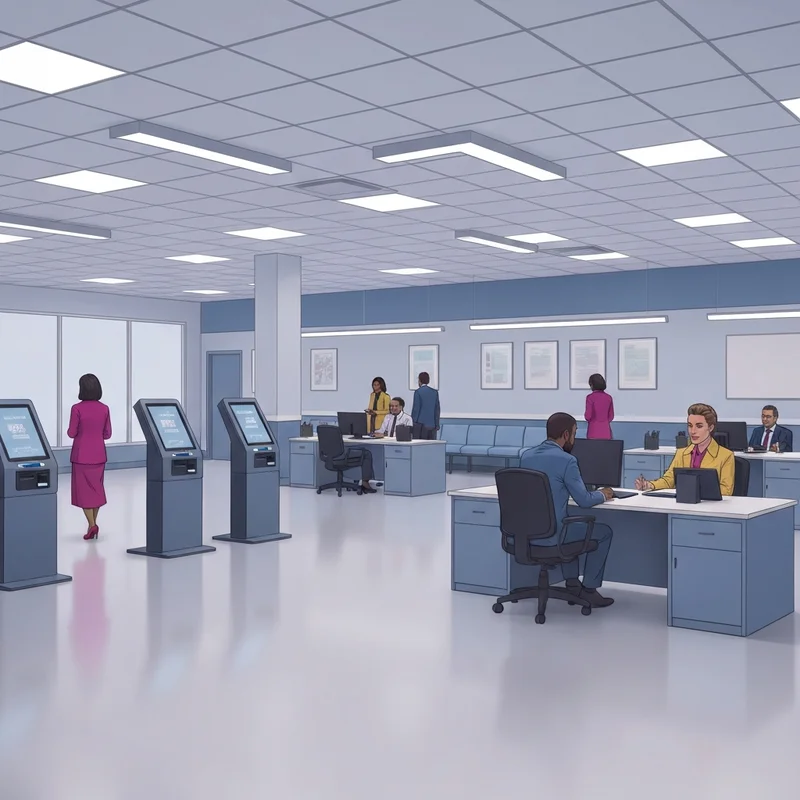 The main entrance of the Passaic County Board of Social Services in Paterson, providing local community support and social assistance.