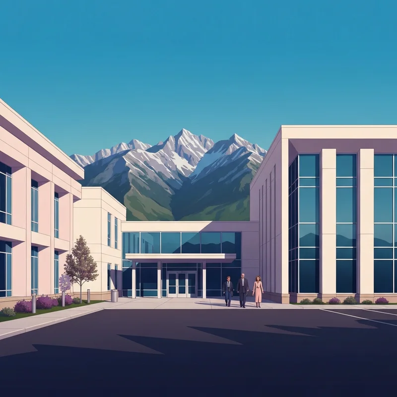 The exterior of a professional federal building in downtown Provo representing the social security office provo location.