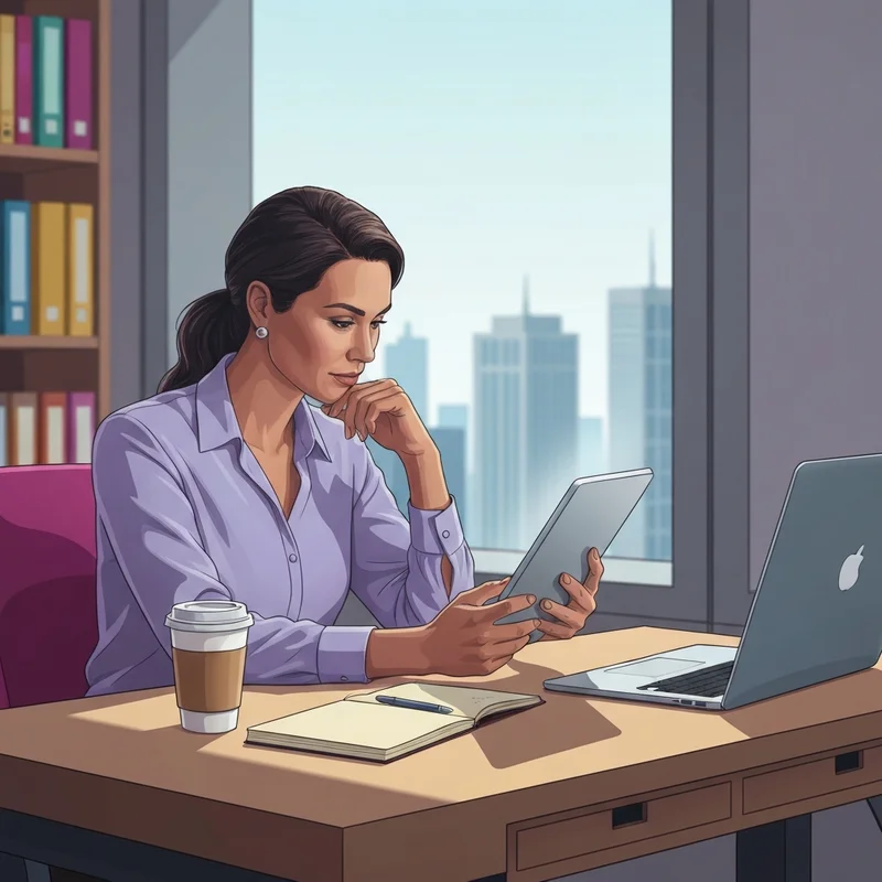 A professional creator reviewing a digital contract on a tablet, illustrating the pitfalls of social media sponsorship.