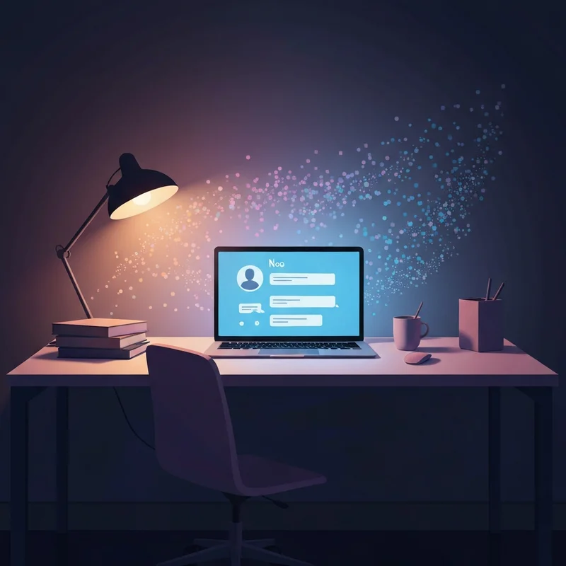 A glowing, ethereal digital portal in a dark room representing the privacy and freedom of a no sign up ai chat.