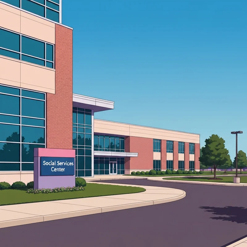 The exterior of the Social Security Administration field office located at 552 Houbolt Road in Joliet, Illinois.