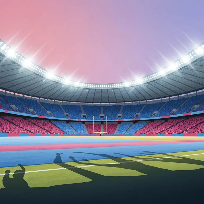 Dramatic night view of a professional football stadium illuminated for the Albacete vs Barcelona Copa del Rey match.