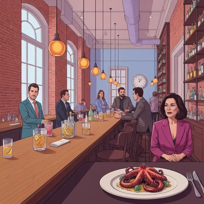 The interior of 3128 social house in Albuquerque featuring industrial-chic decor and a vibrant social atmosphere.