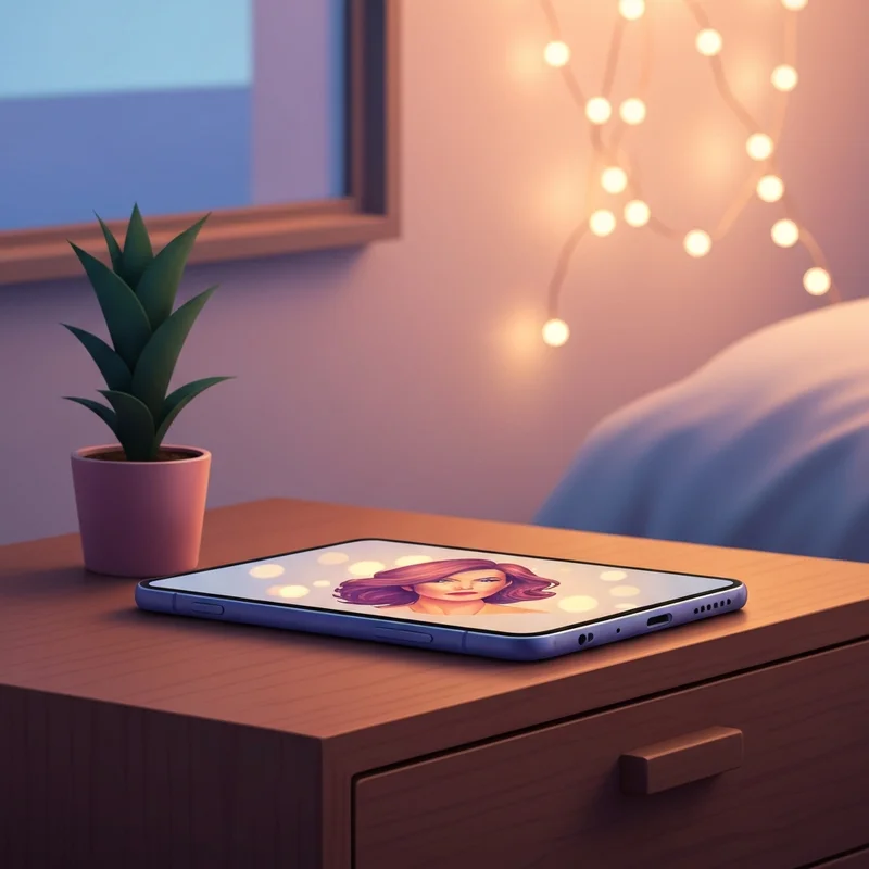 A cinematic bokeh shot of a digital avatar on a smartphone representing the best girlfriend gpt free platforms.