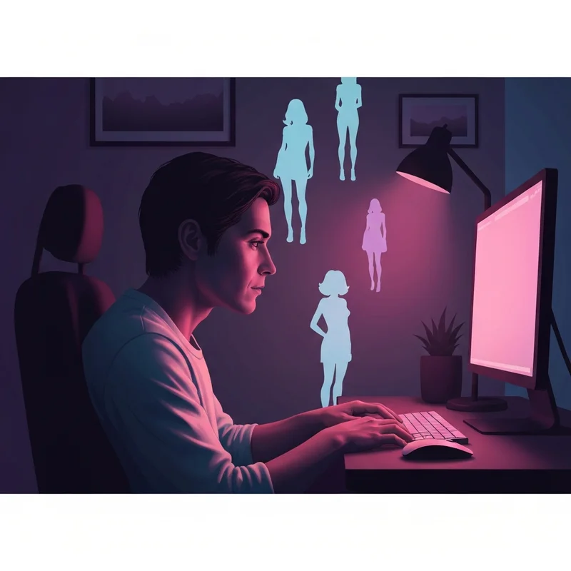 A glowing digital interface showing a variety of horny character ai personas in a cozy, intimate setting.