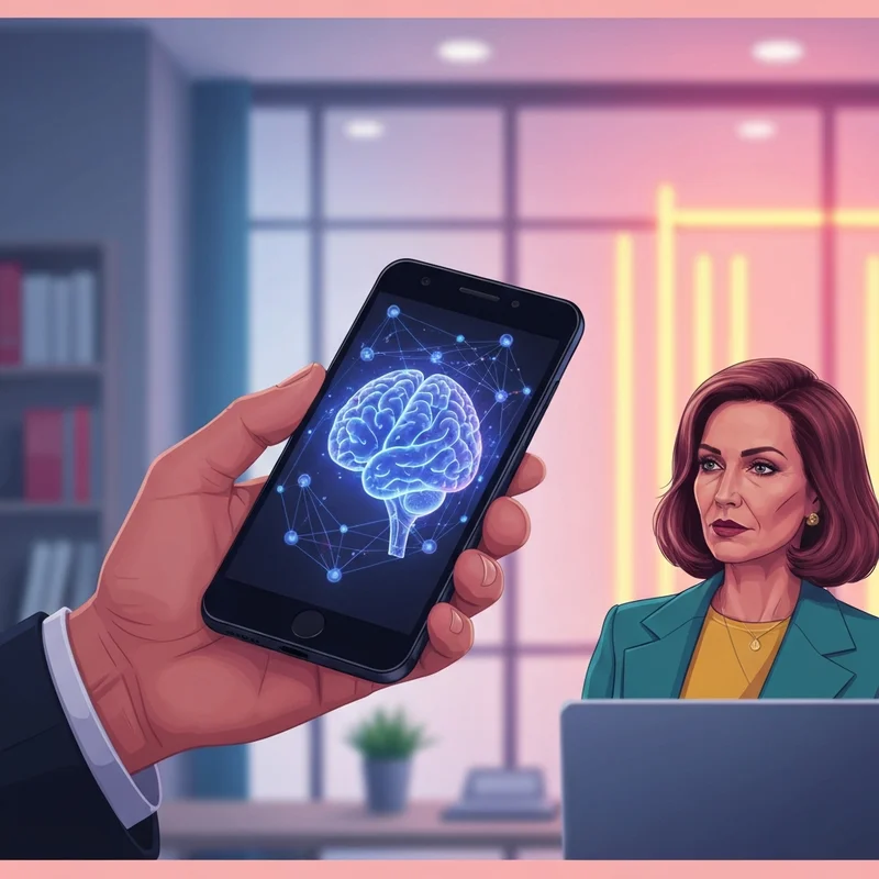 A high-tech smartphone displaying a glowing AI neural network interface, representing the best ai app android.