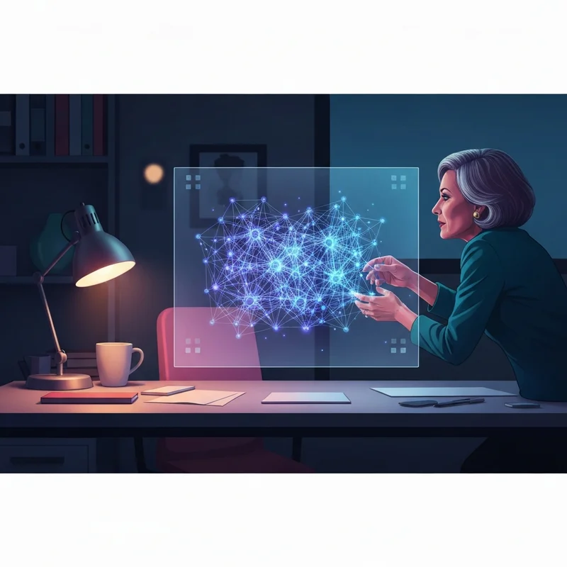 A tech-savvy individual designing a glowing digital neural network on a transparent screen, how to make your own ai concept.