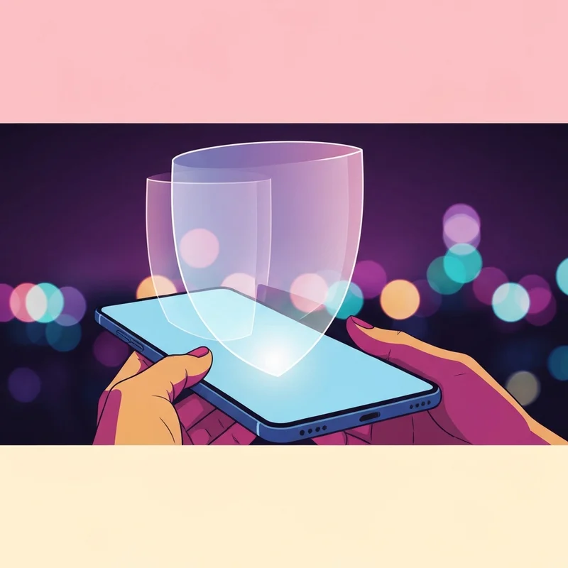 A glowing digital padlock in front of a neon-lit AI character interface, illustrating the question is Joyland AI safe.