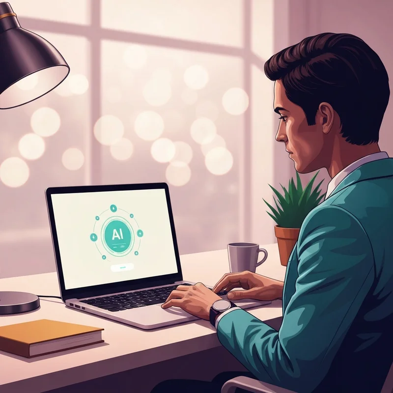 A professional 25-34 year old setting up their chatgpt login sign up on a sleek laptop with a digital glow