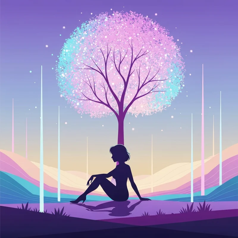 A peaceful digital companion representing the soothing and safe environment of Lover AI.