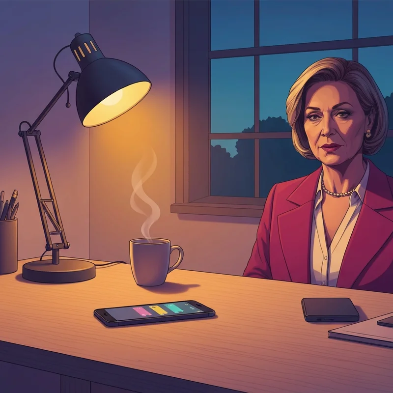 A peaceful digital workspace with a smartphone displaying the Hey Pi interface, symbolizing empathetic AI companionship.