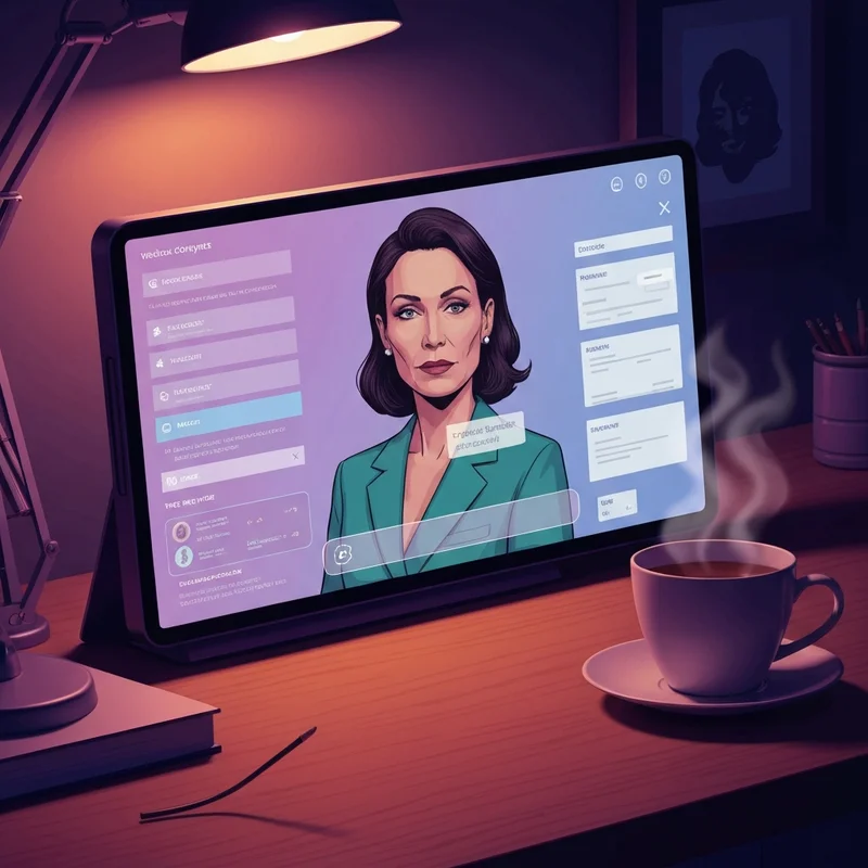 A cinematic representation of a futuristic nsfw char ai digital companion in a cozy neon-lit room.