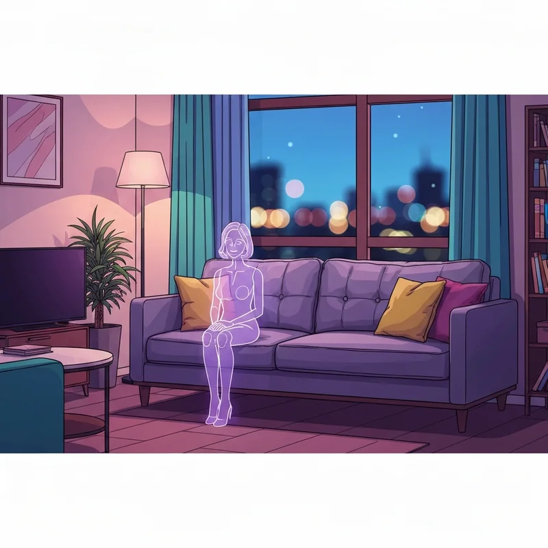 A sophisticated digital interface showing a nsfw ai girlfriend chat with realistic character avatars and soft lighting.