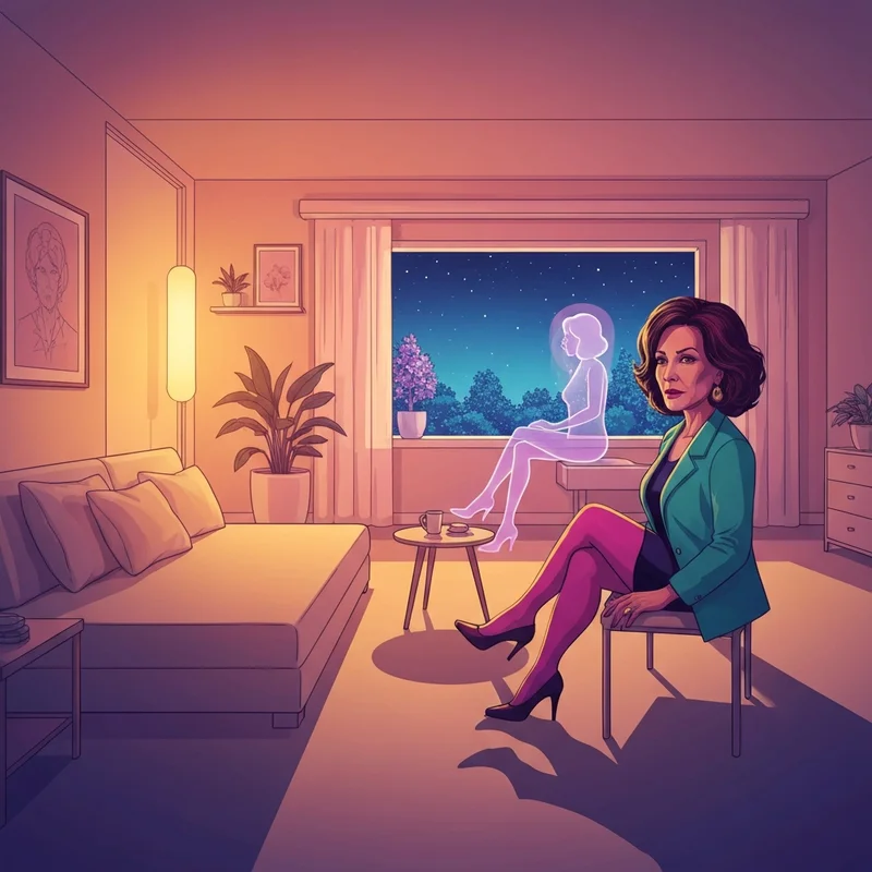 A serene digital landscape representing intimacy with soft glowing lights and a holographic silhouette, perfect for exploring the best free sex ai.